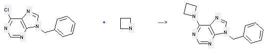 9H-Purine,6-chloro-9-(phenylmethyl)- can be used to produce 6-azetidin-1-yl-9-benzyl-9H-purine at the ambient temperature
